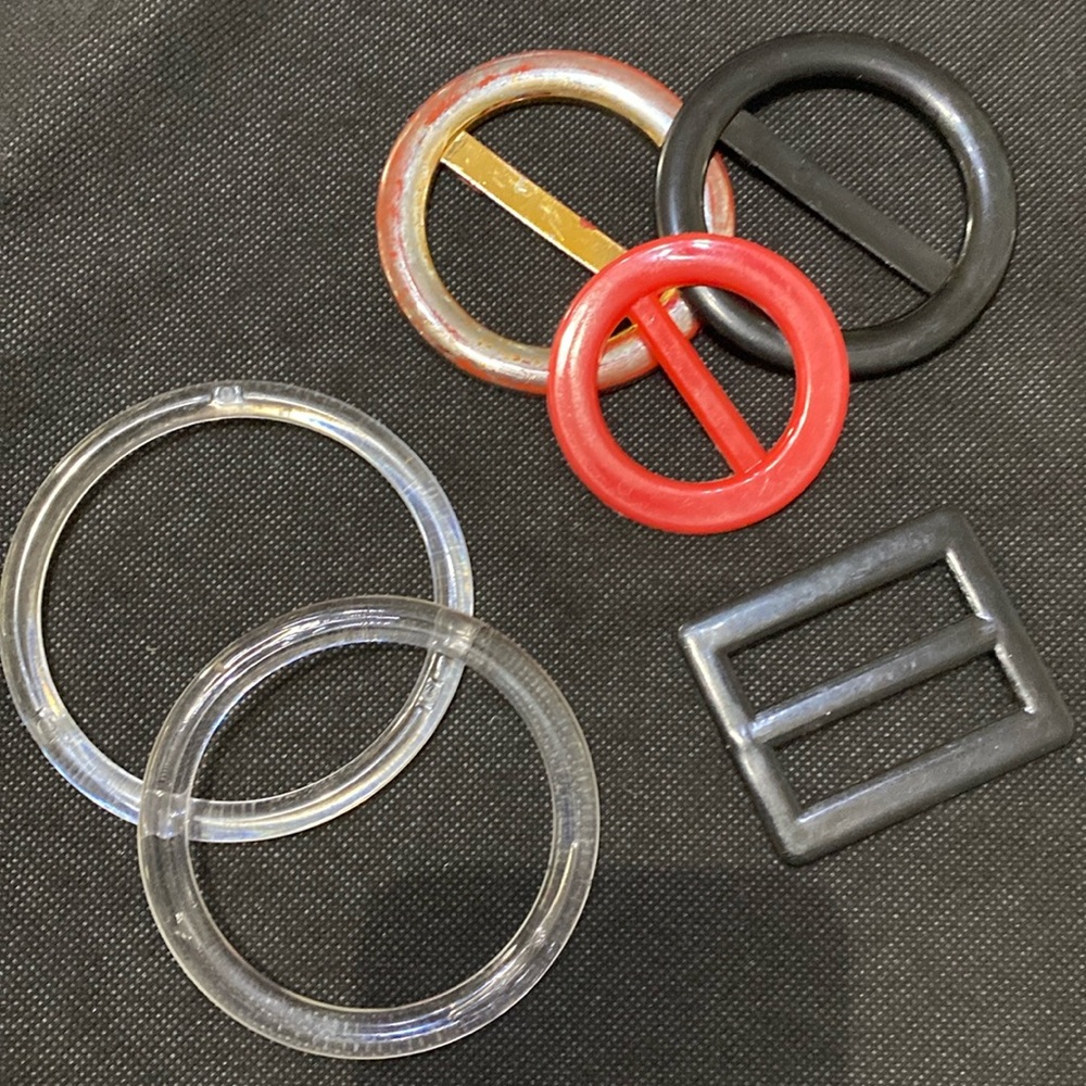 #2 - Scarf Ring for T-shirt Tie or scarf holder, buckle- One size- set of 6